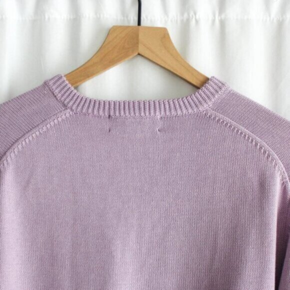 Brooks Brothers 100% Cotton V-neck Long Sleeve Purple Knit Sweater Medium - Picture 6 of 7